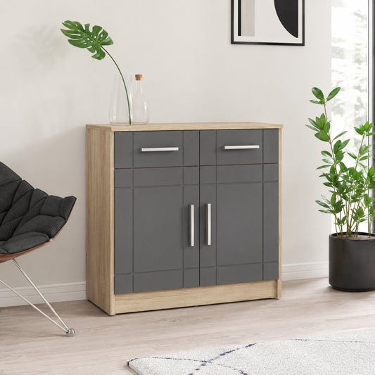 Komoda Paris GR 2F 2S – Grafit / Dąb Sonoma
