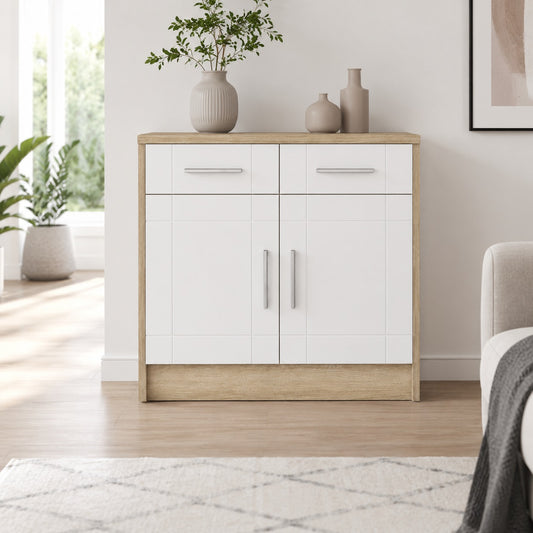 Komoda Paris WH 2F 2S – Biały / Dąb Sonoma