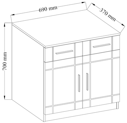 Komoda Paris WH 2F 2S – Biały / Dąb Sonoma