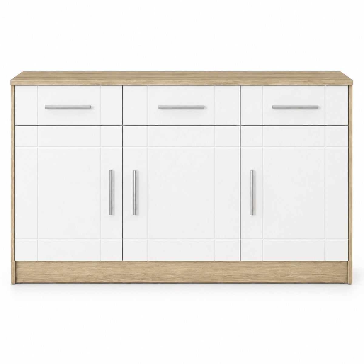 Komoda Paris WH 3F 3S – Biały / Dąb Sonoma