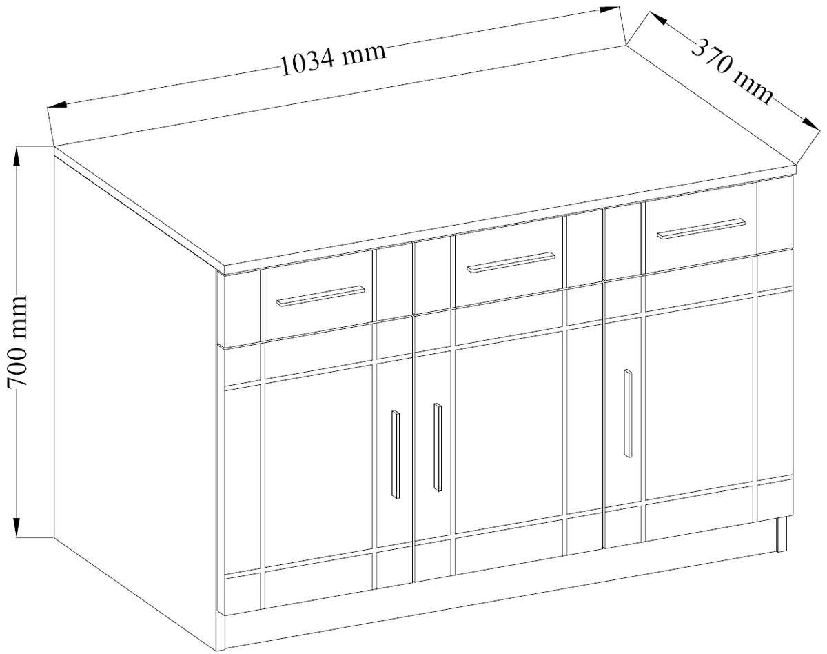 Komoda Paris WH 3F 3S – Biały / Dąb Sonoma
