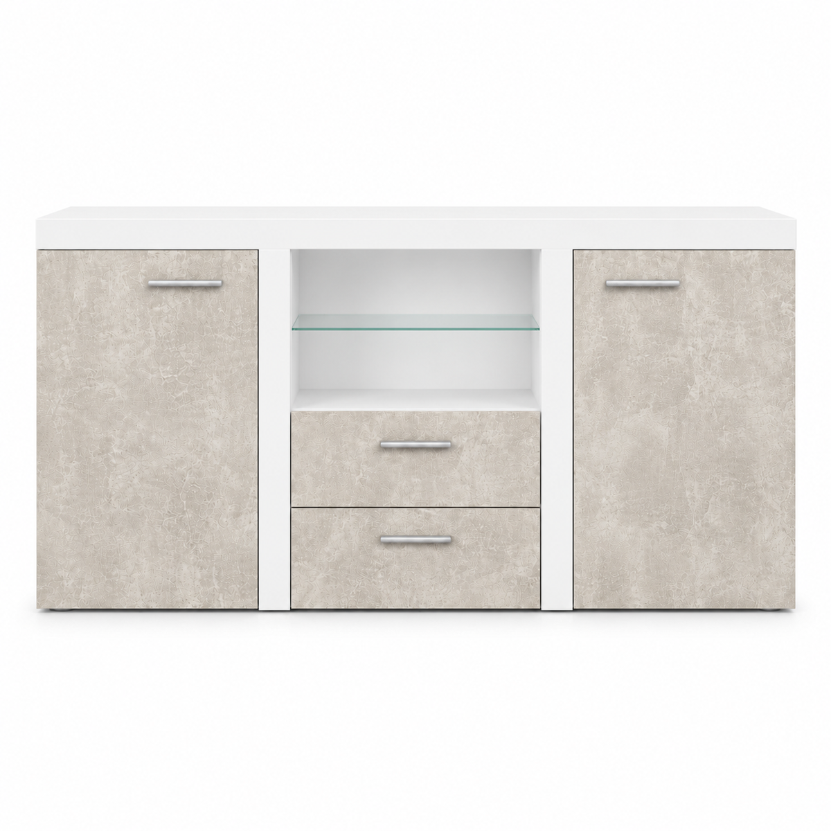 Komoda Rumba BJ20 2F 2S – Beton Jasny / Biały