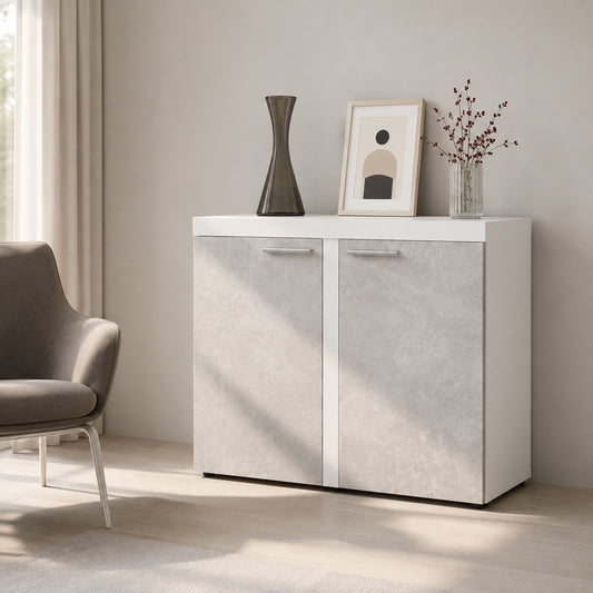 Komoda Rumba BJ21 2F – Beton Jasny / Biały