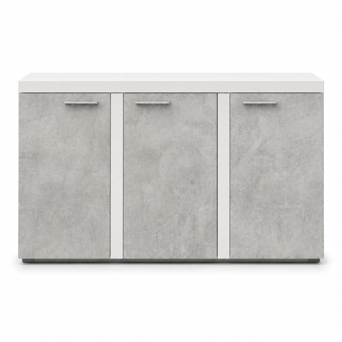 Komoda Rumba BJ22 3F – Beton Jasny / Biały – widok od frontu