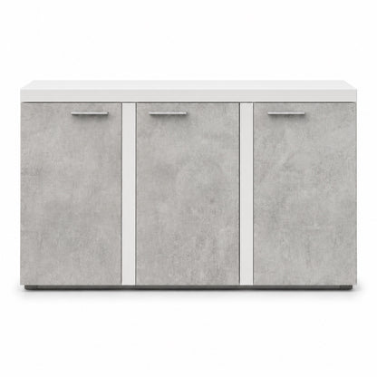 Komoda Rumba BJ22 3F – Beton Jasny / Biały – widok od frontu
