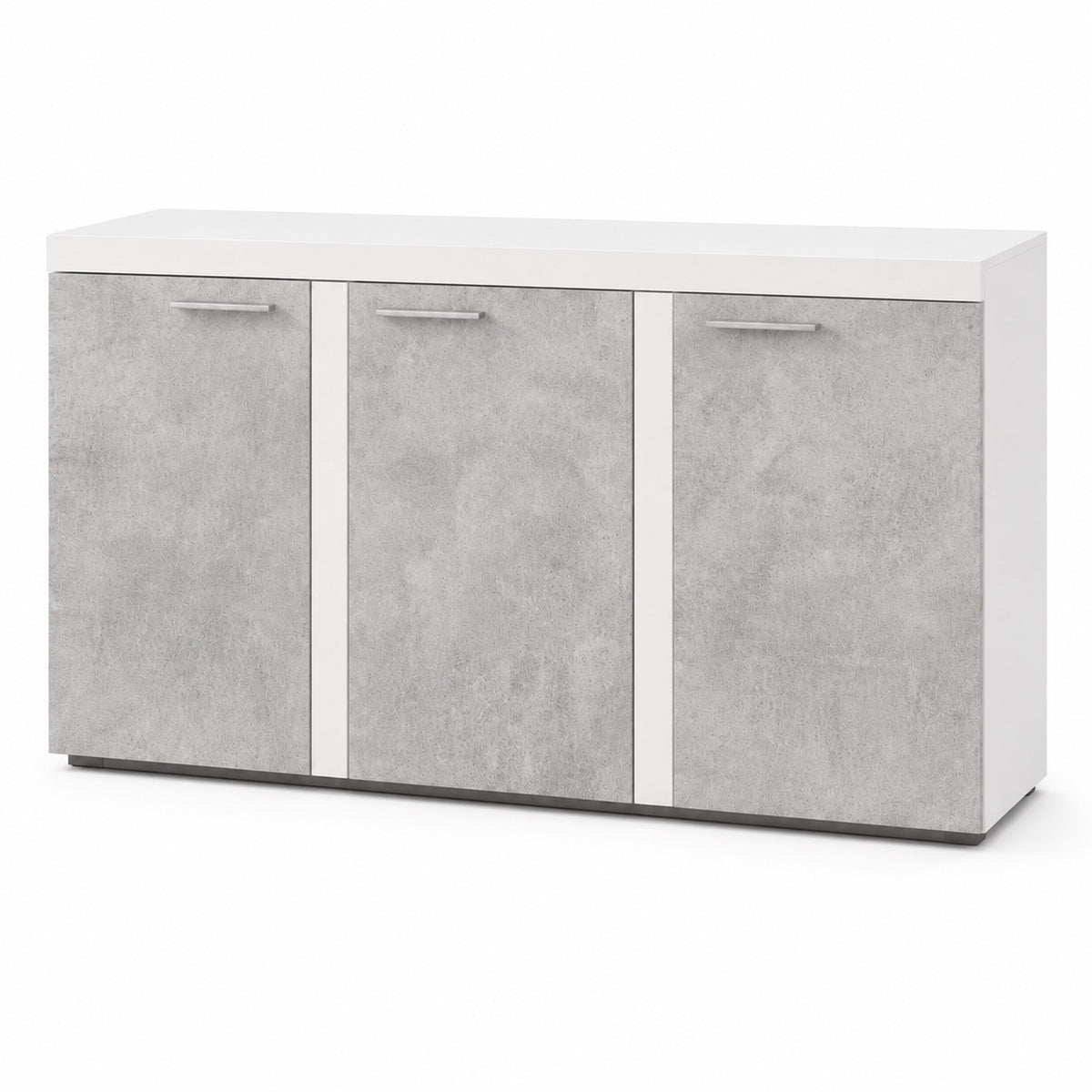 Komoda Rumba BJ22 3F – Beton Jasny / Biały – widok 3/4