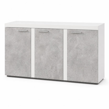 Komoda Rumba BJ22 3F – Beton Jasny / Biały – widok 3/4