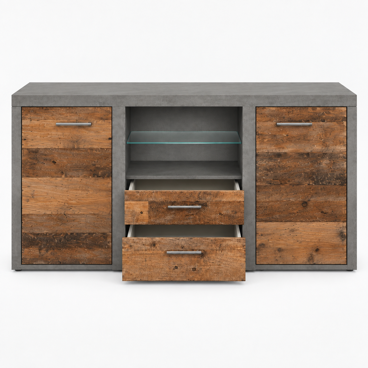 Komoda Rumba OLDMAT20 2F 2S – Old Wood / Matera – wnętrze i funkcjonalność