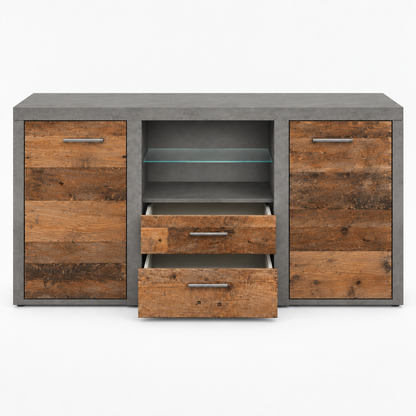 Komoda Rumba OLDMAT20 2F 2S – Old Wood / Matera – wnętrze i funkcjonalność