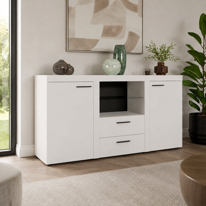 Komoda Rumba WH20 2F 2S – Biały – aranżacja w jasnym wnętrzu