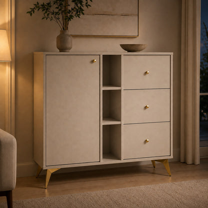 Komoda Tokyo 1 1F 3S – 100,2 × 40,8 cm – aranżacja wieczorna