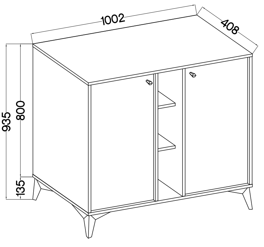 Komoda Tokyo 1 2F – 100,2 × 40,8 cm