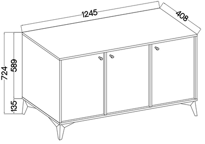 Komoda Tokyo 1 3F – 124,5 × 40,8 cm