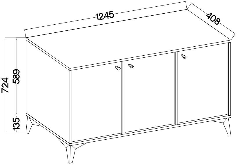 Komoda Tokyo 1 3F – 124,5 × 40,8 cm