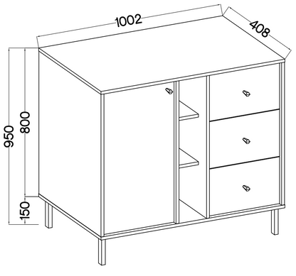 Komoda Tokyo 2 1F 3S – 100,2 × 40,8 cm