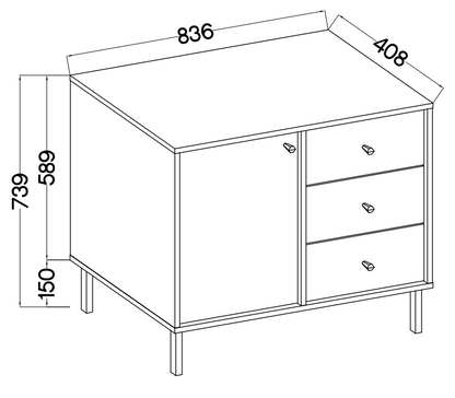 Komoda Tokyo 2 1F 3S – 83,6 × 40,8 cm