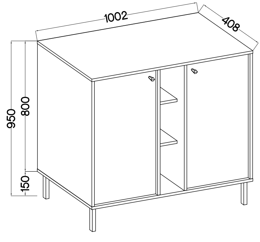 Komoda Tokyo 2 2F – 100,2 × 40,8 cm