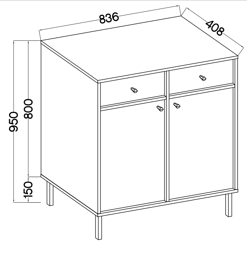 Komoda Tokyo 2 2F 2S – 83,6 × 40,8 cm