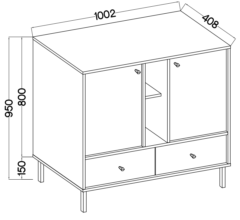 Komoda Tokyo 2 2F 2S – 100,2 × 40,8 cm