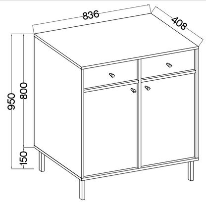 Komoda Tokyo 2 2F 2S – 83,6 × 40,8 cm