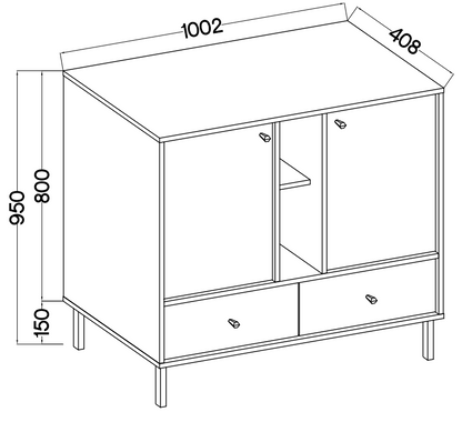 Komoda Tokyo 2 2F 2S – 100,2 × 40,8 cm