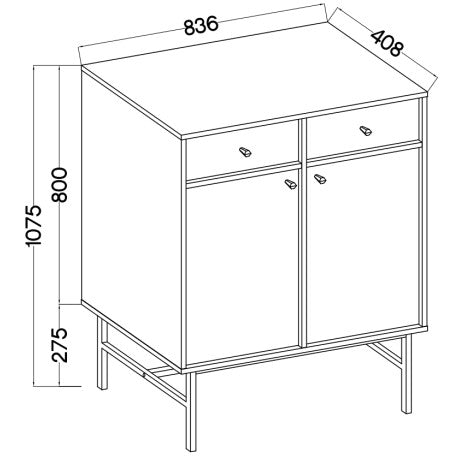 Komoda Tokyo 3 2F 2S – 83,6 × 40,8 cm