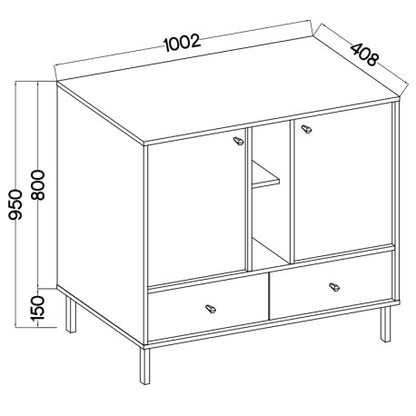 Komoda Tokyo 3 2F 2S – 100,2 × 40,8 cm