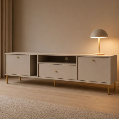 Szafka RTV Tokyo 2 2K 1S – aranżacja wieczorna