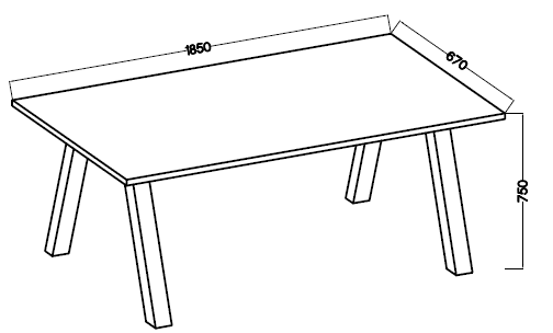 Stół Kleo – 185 × 67 cm