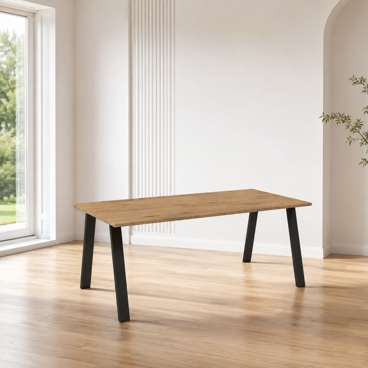Stół Kleo – 185 × 90 cm – aranżacja w jasnym wnętrzu