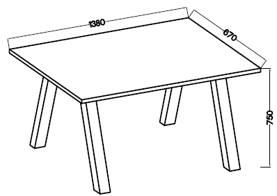 Stół Kleo – 138 × 67 cm
