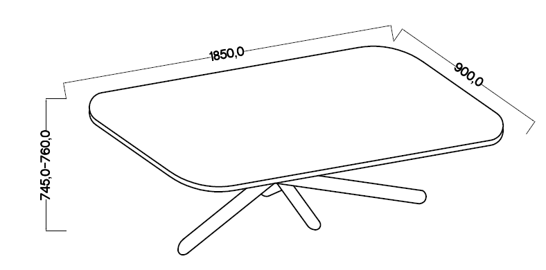 Stół Oslo – 185 × 90 cm